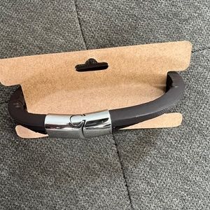 Adornia Brown Stainless Steel Clasp Leather Braided Combo Bracelet - Mens